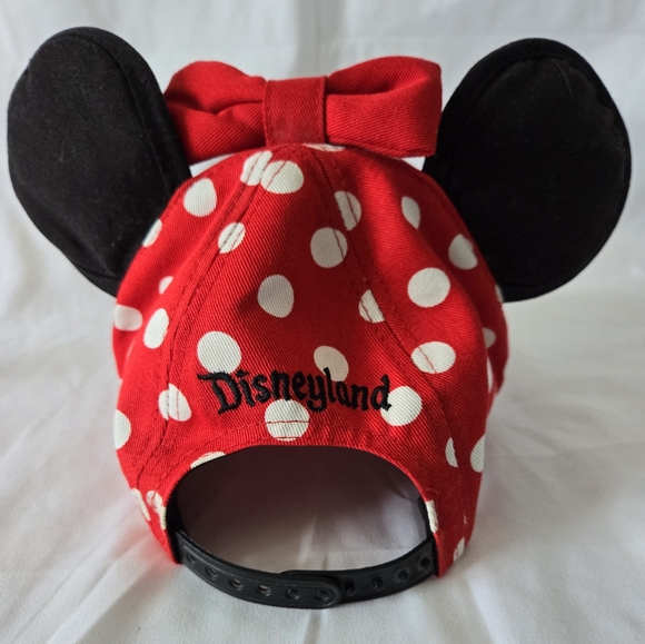 Disney Parks Kids Youth Minnie Mouse Snapback Ballcap Hat PolkaDot Red Bow Ears - Picture 2 of 6